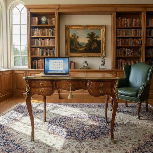 A splendid late 19th century French writing desk in the Louis XVI style. Of fine costruction in lovely kingwood veneers...