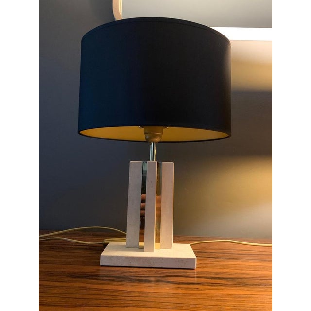 Travertine and Brass by Camille Breesch, Set of 2 For Sale - Image 4 of 14