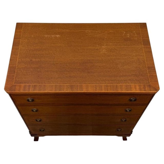 19th Century Early 20th Century Antique English Inlaid Mahogany Chest of Drawers, 1890s For Sale - Image 5 of 12