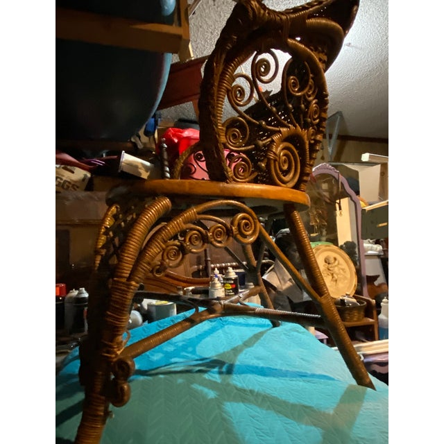 Exceptional Antique Heywood Brothers & Wakefield Fancy Wicker Armchair, Dating to Circa 1897–1915 (Pre-1921 Maker). For Sale In Kansas City - Image 6 of 11
