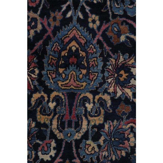 Textile Vintage Turkish Floral Wool Gallery Runner in Blue by Rug & Kilim, 1950-1959, Turkey For Sale - Image 7 of 13