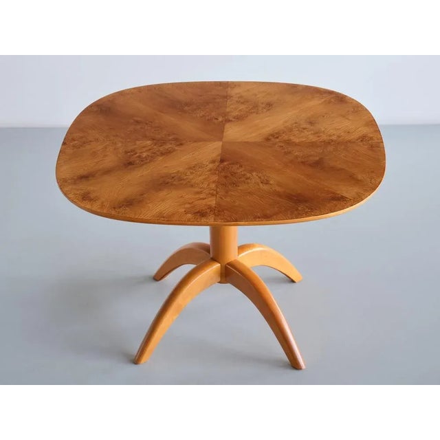 Coffee Table in Burl Wood by Bertil Söderberg for Svensk Hemslöjd, Sweden, 1930s For Sale - Image 4 of 13