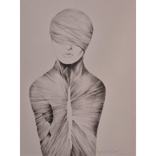Early 21st Century Rafal Kolinski, Faces, Portrait, 2026, Ink Drawing on Paper For Sale - Image 5 of 5