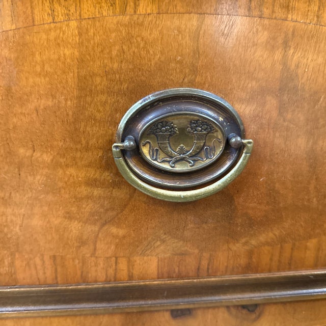 Vintage Johnson Furniture Co. Walnut Burlwood Four Drawer Dresser For Sale - Image 12 of 12