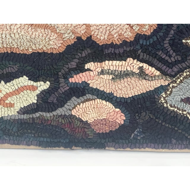 "The Faithful Companion" American Folk Art Hound Pictorial Hooked Rug, 1920s For Sale - Image 10 of 18