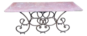 Butchers Console in Wrought Iron and Marble