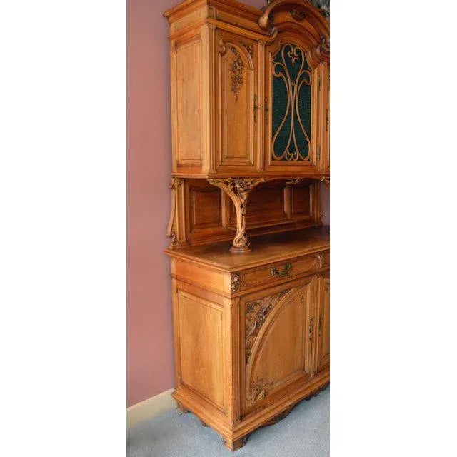 Vintage C.1878-C.1910 French Art Nouveau Phenomenal & Intricate, Hand-Carved 5-Piece Breakfront Server/Sideboard For Sale - Image 10 of 16