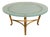 French Gilt Metal + Frosted Glass Coffee Table, 1960s For Sale