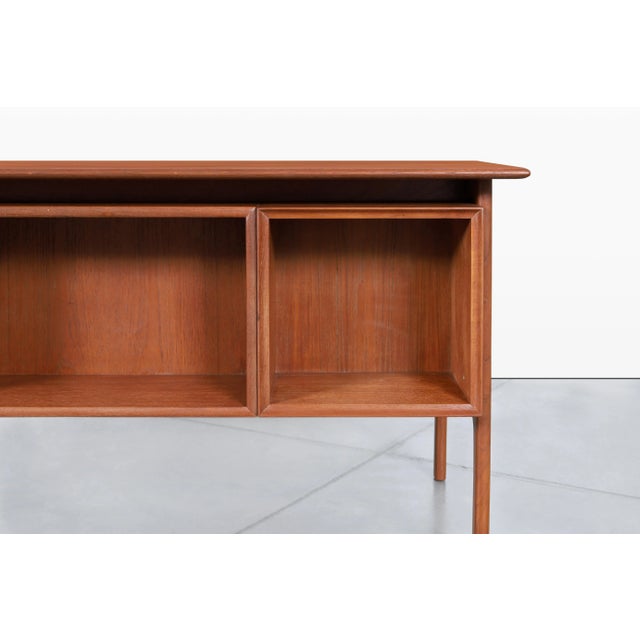 1960s Danish Modern Teak Desk With Bookcase by Erik Brouer for Brouer Mobelfabrik For Sale - Image 10 of 12
