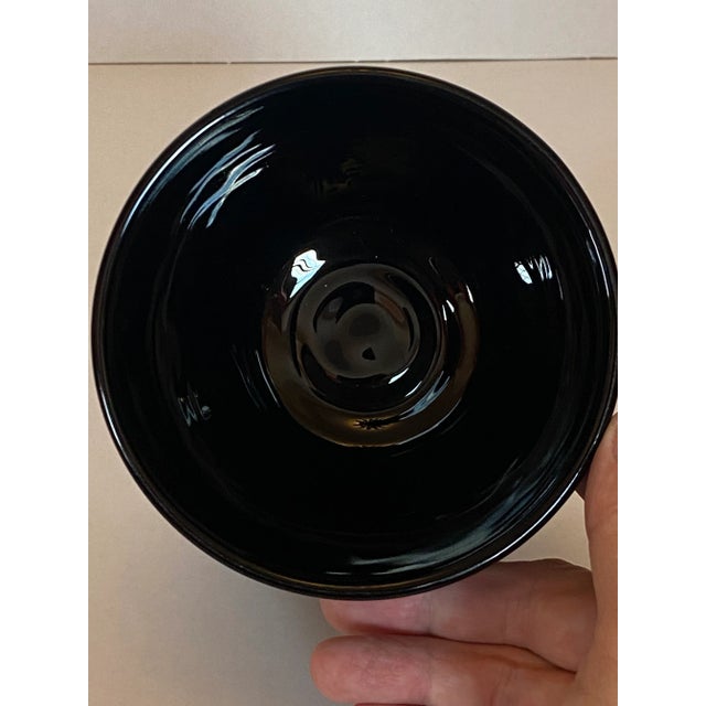 19th Century French Saint St. Louis Opaque Black Glass Crystal Vase For Sale In New York - Image 6 of 13