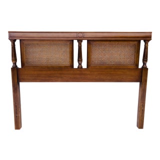 Vintage Timeless Caned/Mahogany Headboard C.1970’s For Sale