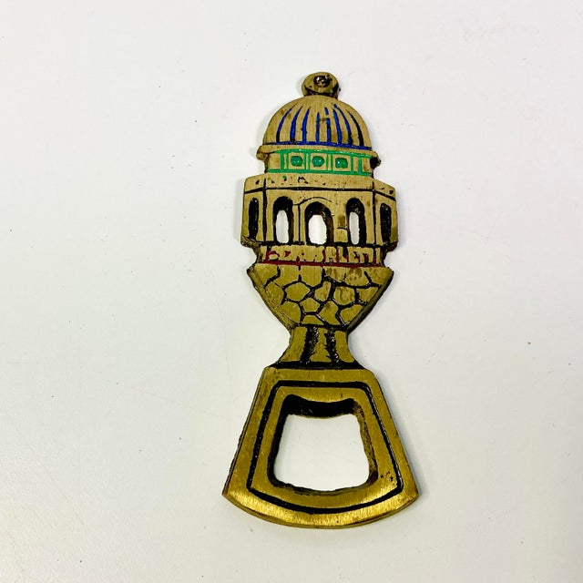 Mediterranean 1970s Vintage Boho Chic Italian Mediterranean Brass Architecture Bottle Opener. For Sale - Image 3 of 8