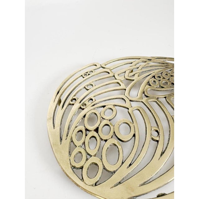 1920s Brass Trivet with Art Nouveau Decoration, France, 1920s For Sale - Image 5 of 11