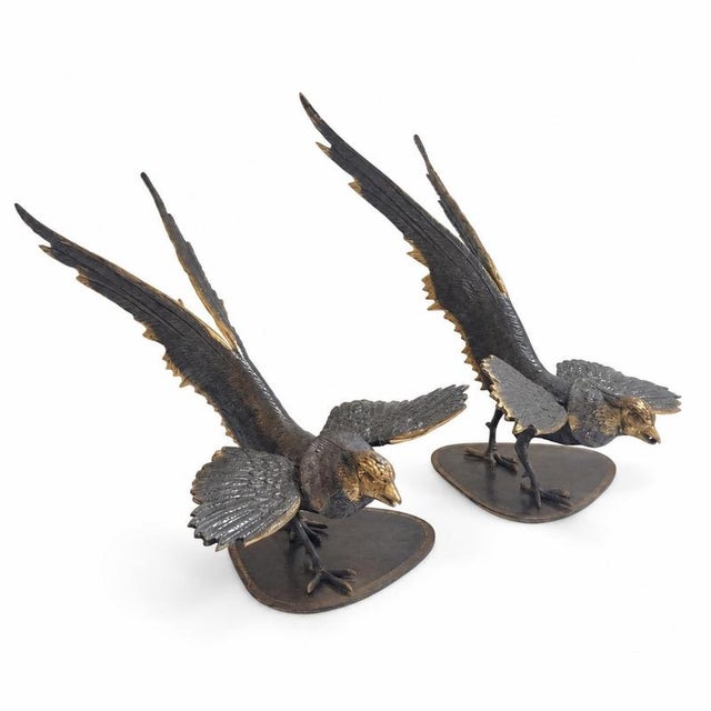 Bronze Pheasant Sculptures, 1950s, Set of 2 For Sale - Image 3 of 9