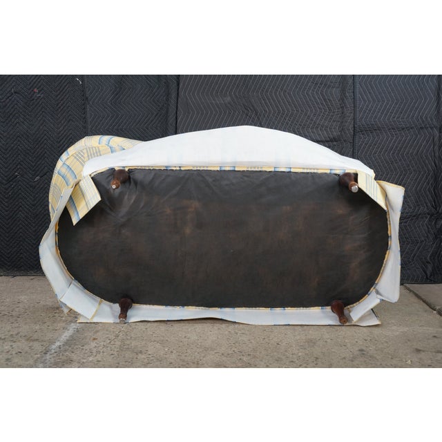 Early 20th-Century Tufted Plaid Chaise Lounge on Turned Mahogany Baluster Legs For Sale - Image 13 of 18