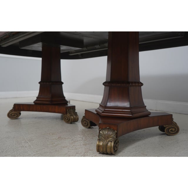 Maitland - Smith Maitland Smith Mahogany Inlaid Double Pedestal Dining Table For Sale - Image 4 of 18