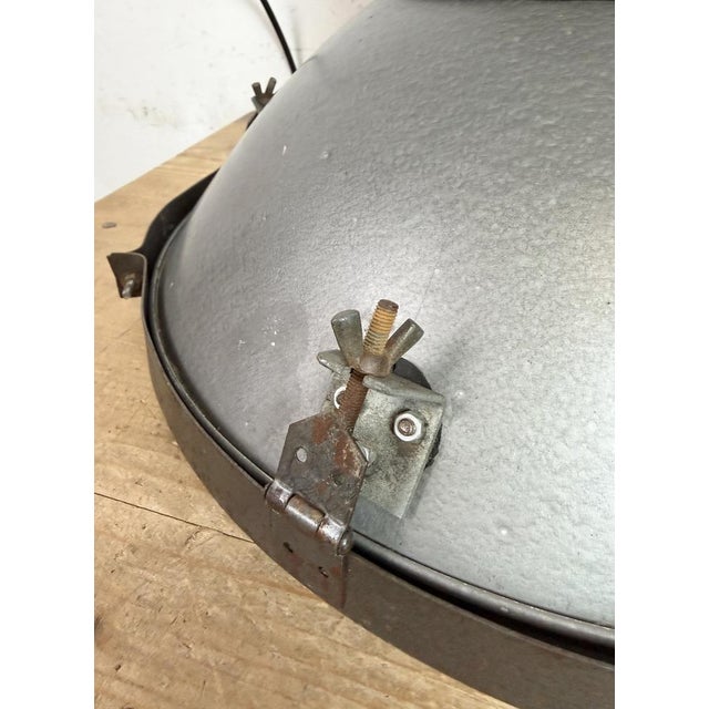 Industrial Grey Hammer Paint Pendant Lamp from Elektrosvit, 1960s For Sale - Image 15 of 18