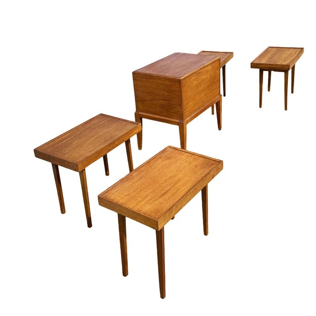 1950s Danish Modern Mahogany Chest of 4 Side Table Stands by Frits Henningsen, Attributed For Sale - Image 12 of 14