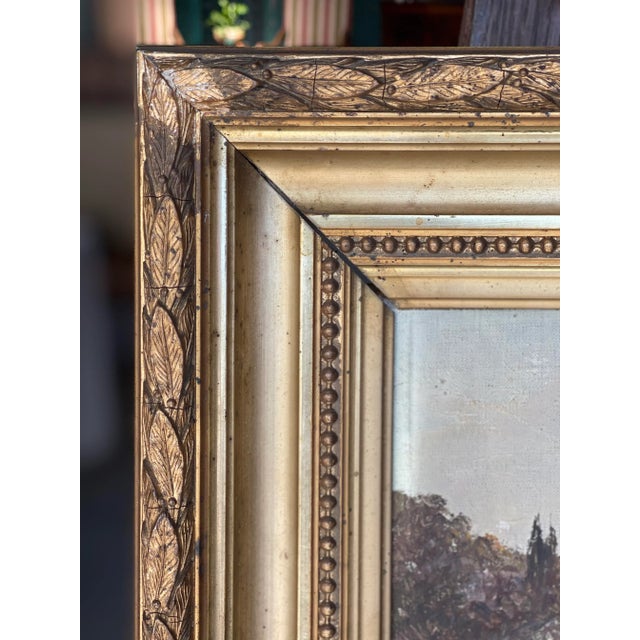 Mid 19th century French oil on panel signed, Charles Munnier, titled "Bord de rivière".