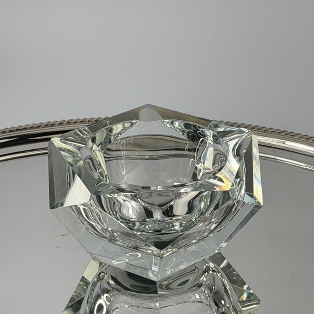 1970s Murano Diamond Cut Sommerso Glass Ashtray, 1970s For Sale - Image 5 of 9