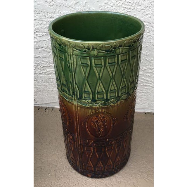 Antique Majolica Art Pottery Umbrella Stand Chairish