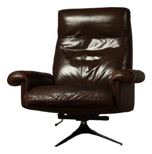 DS-31 Reclining Swivel Lounge Chair in Leather from de Sede, Switzerland, 1970s