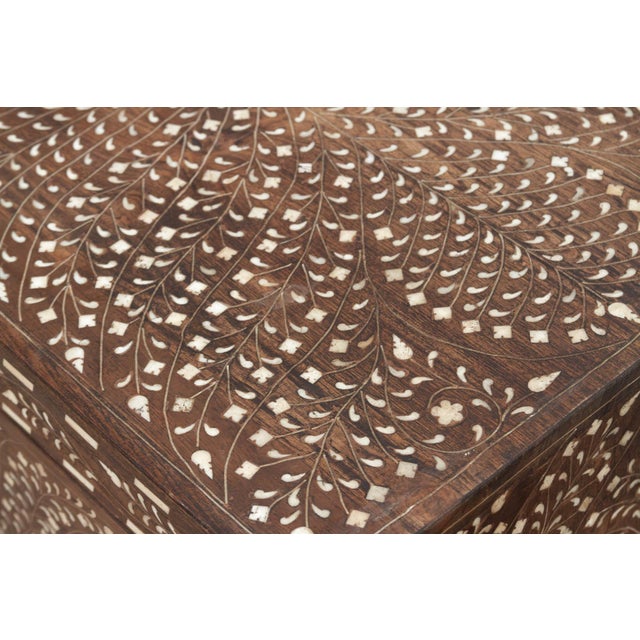 Indian Dark Walnut Finish Finely Inlay Small Dresser For Sale - Image 3 of 8