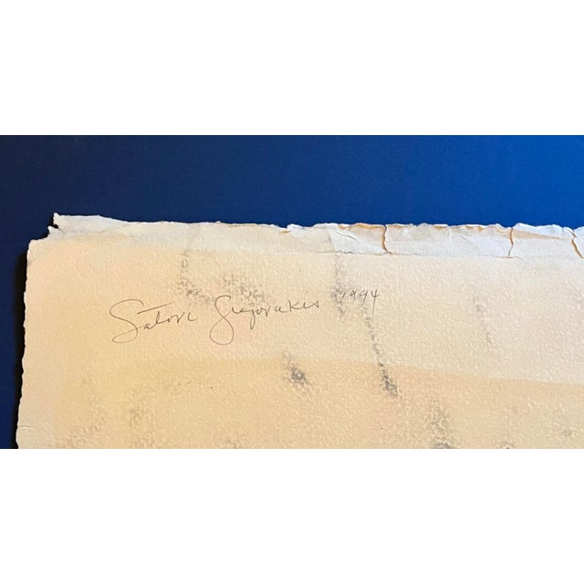 Satori Gregorakis 1990s Original Abstract Minimalist Oil and Chalk Painting For Sale - Image 4 of 4