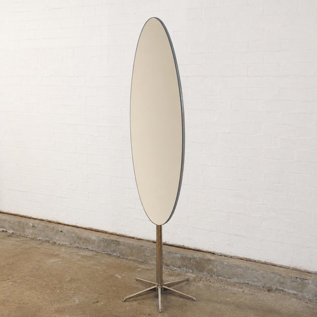 Brown Vintage Adjustable Floor Mirror in Chrome, 1970s For Sale - Image 8 of 8