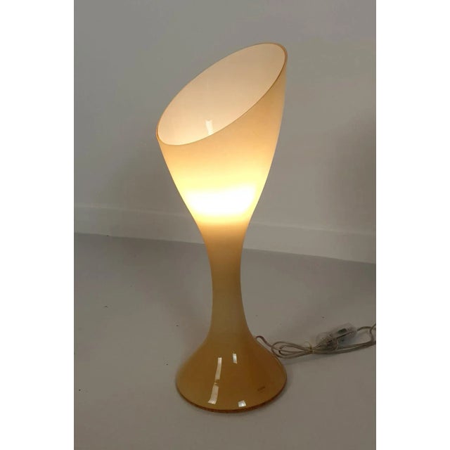 1980s 1980 Mid Century Murano Glass Lamps by Vistosi - A Pair For Sale - Image 5 of 13
