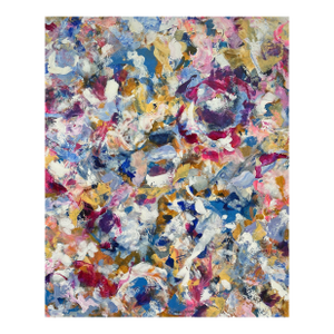 Original Abstract Mixed Media 20x16” Painting Signed Unframed “It’s a Party” Heavyweight Paper
