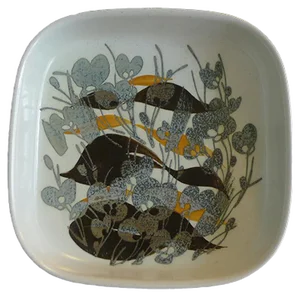 Danish Faience Ceramic Baca Bowl with Floral Motif by Ivan Weiss for Royal Copenhagen, 1960s