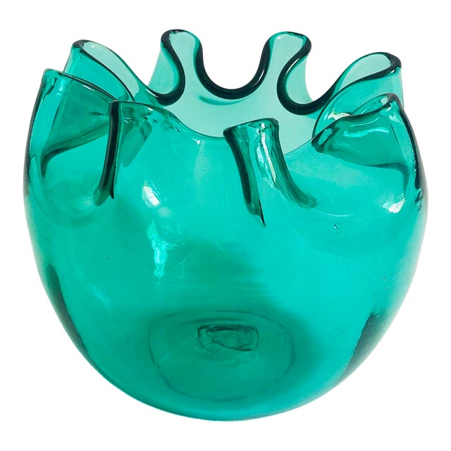 Large Vintage Blown Art Glass Bowl Vase Chairish