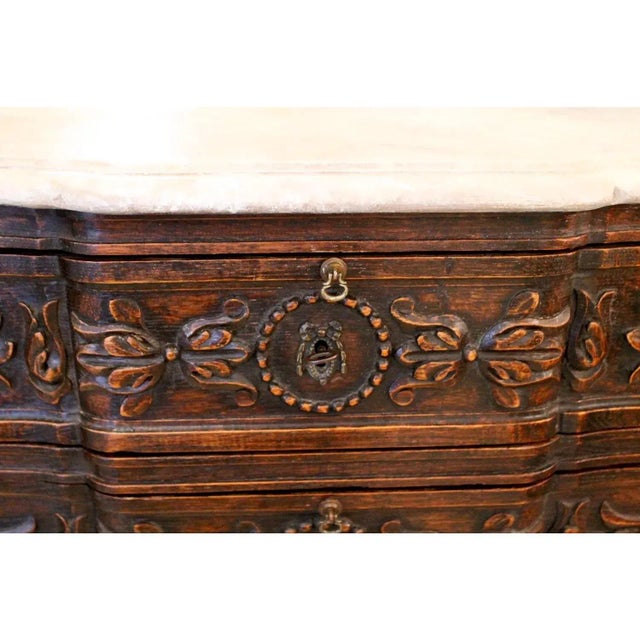 French Provincial Carved Louis XVI Style Mini Commode For Sale - Image 3 of 9