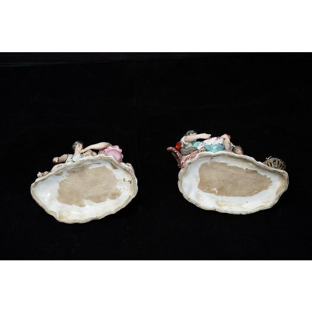 Polychrome Porcelain Sculptures Depicting Scenes of Motherhood from Meissen, Late 19th Century, Set of 2 For Sale - Image 3 of 4