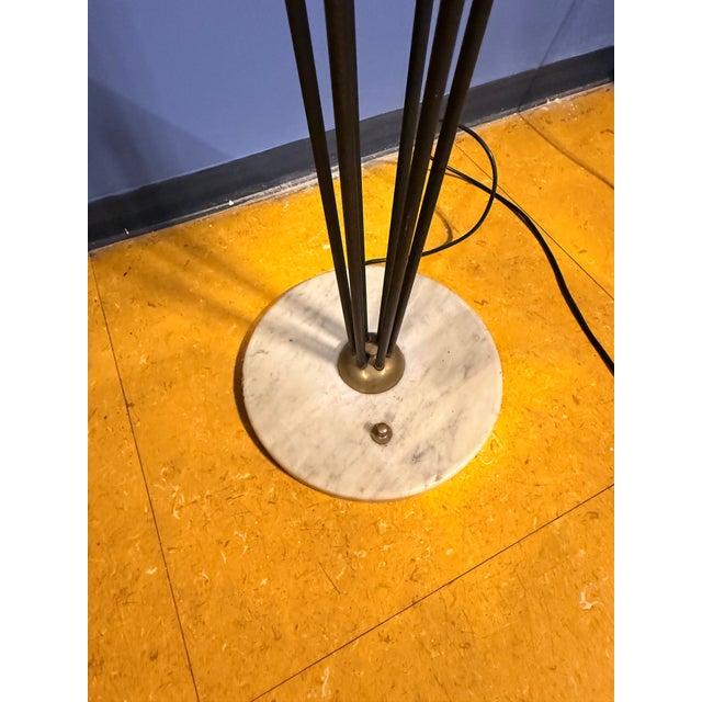 Stilnovo Vintage Sapling Floor Lamp in Opaline Glass and Brass, 1960s For Sale - Image 4 of 10