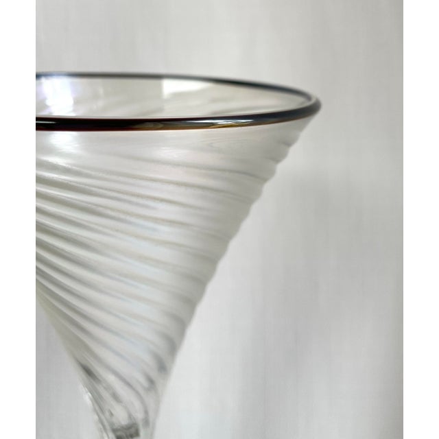 1990s Vintage Art Glass Martini Glasses by Rick Strini - Set of 6 For Sale - Image 5 of 8