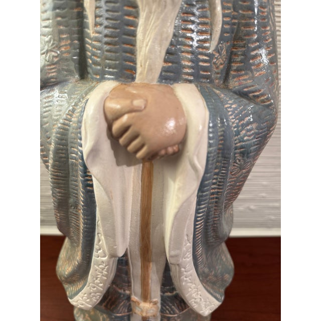 Tall Chinoiserie Confucious Figurine Statue For Sale - Image 4 of 9