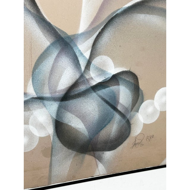 1980s C. 1980s Postmodern Geometric Abstract Painting For Sale - Image 5 of 7