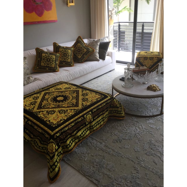 Set of 3 costom made oversized Versace pillow carre collection made from heavy upholstery fabrics 20 by 20 inch perfect...