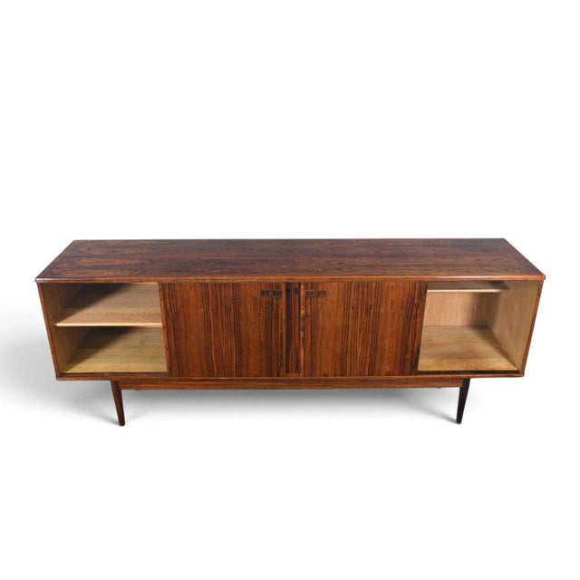 Brown Mid 20th Century Brazilian Rosewood Credenza by Johannes Andersen, Attributed For Sale - Image 8 of 14