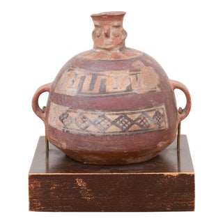 Rare Pre-Historic Painted Terracotta Vessel For Sale