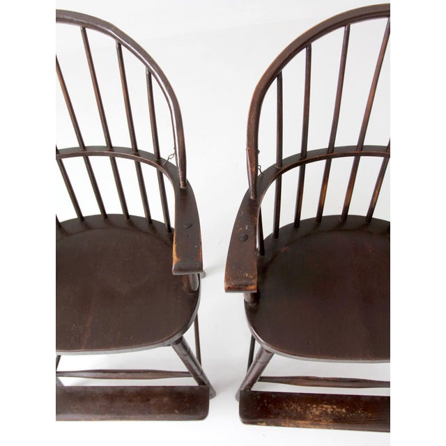 Farmhouse Antique Windsor Billiard Chairs Pair For Sale - Image 3 of 18