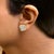 Haus of Brilliance 10K Yellow Gold Plated .925 Sterling Silver 1/6 Cttw Diamond Textured Halo Stud Earrings For Sale - Image 4 of 5