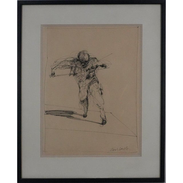 Paper Claude Weisbuch, The Violin in Motion, Original Ink Drawing For Sale - Image 7 of 7