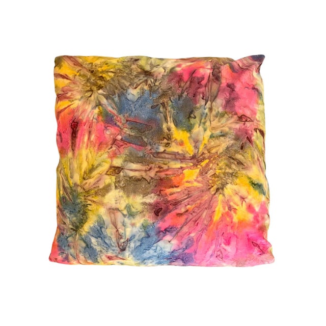 2000 - 2009 Wynwood Watercolor 22 X 22 Abstract Impressions Pillow For Sale - Image 5 of 5