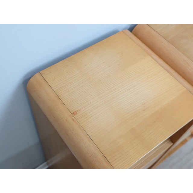 Tall Vintage Birch Wood Bedside Tables, 1970s, Set of 2 For Sale - Image 14 of 17