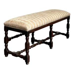 Vintage Spanish Turned Wood Bench