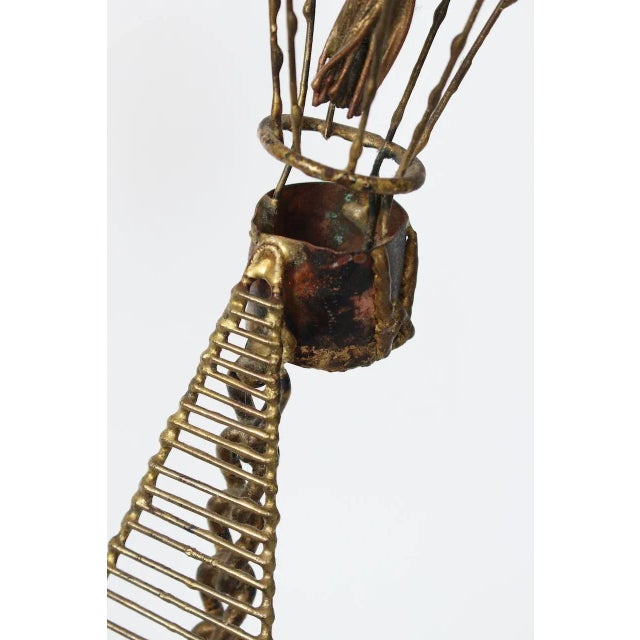 1960s Brian Bijan Hot Air Balloon Table Top Sculpture in Copper, Brass & Stone For Sale - Image 5 of 12