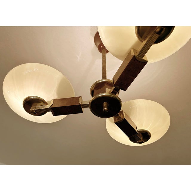 Art Deco Wood and Glass Pendant Light, 1930s For Sale - Image 14 of 18